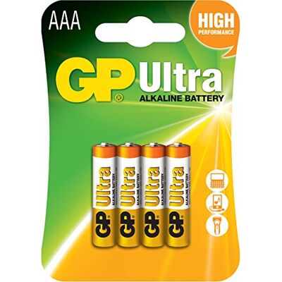 GP Piles alcalines Ultra compatible AAA/AM4/E92 1,5V - Publicité GP Piles alcalines Ultra compatible AAA/AM4/E92 1,5V - Publicité