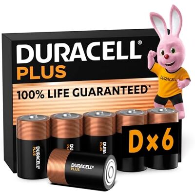 Duracell Plus Piles D (lot de 6) Alcalines 1,5V Durée de vie garantie à 100% Idéales pour les appareils du quotidien Emballage 0% plastique Conservation 10 ans LR20 MN1300 - Publicité Duracell Plus Piles D (lot de 6) Alcalines 1,5V Durée de vie garantie à 100% Idéales pour les appareils du quotidien Emballage 0% plastique Conservation 10 ans LR20 MN1300 - Publicité