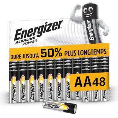 Piles AAA Energizer - Puissance Alcaline - Pack de 48 - Publicité Piles AAA Energizer - Puissance Alcaline - Pack de 48 - Publicité