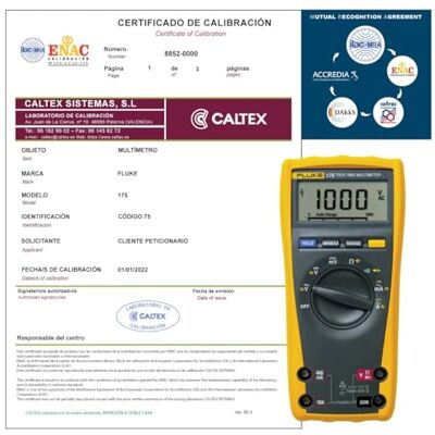 Fluke Multimètre 175 Multimètre calibré ENAC Avec certificat d'étalonnage accrédité - Publicité Fluke Multimètre 175 Multimètre calibré ENAC Avec certificat d'étalonnage accrédité - Publicité