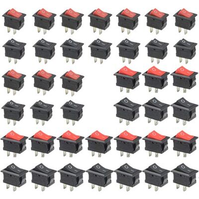 WMYCONGCONG Lot de 40 Interrupteur à bascule marche/arrêt pour bateau SPST AC 3 A/250 V 6 A/250 V 10 A/125 V, interrupteur à bascule rond à 2 broches pour voiture et bateau - Publicité WMYCONGCONG Lot de 40 Interrupteur à bascule marche/arrêt pour bateau SPST AC 3 A/250 V 6 A/250 V 10 A/125 V, interrupteur à bascule rond à 2 broches pour voiture et bateau - Publicité