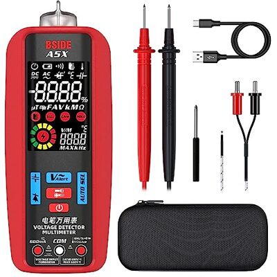 BSIDE Multimètre Numérique Intelligent LCD Couleur Testeur de Courant Automatique avec Sonde de Température VFD Testeur de Tension Capacitance Résistance Hz Diode avec Etui et Batterie Rechargeable - Publicité BSIDE Multimètre Numérique Intelligent LCD Couleur Testeur de Courant Automatique avec Sonde de Température VFD Testeur de Tension Capacitance Résistance Hz Diode avec Etui et Batterie Rechargeable - Publicité