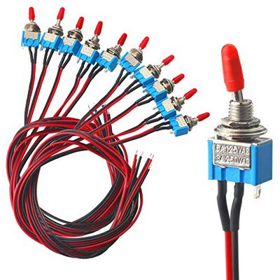 QitinDasen FULARR 10Pcs Professionnel Voiture Mini Commutateur à Levier avec Pré-Câblé, ON-OFF 2 Positions 3 Broches SPST Interrupteur Bascule, pour Bateau Auto Camion –– 3A 250VAC / 6A 125VAC - Publicité QitinDasen FULARR 10Pcs Professionnel Voiture Mini Commutateur à Levier avec Pré-Câblé, ON-OFF 2 Positions 3 Broches SPST Interrupteur Bascule, pour Bateau Auto Camion –– 3A 250VAC / 6A 125VAC - Publicité