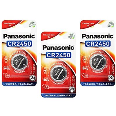 Panasonic Lot de 3 Blisters 1 Pile Bouton Lithium Power CR2450 3 V - Publicité Panasonic Lot de 3 Blisters 1 Pile Bouton Lithium Power CR2450 3 V - Publicité