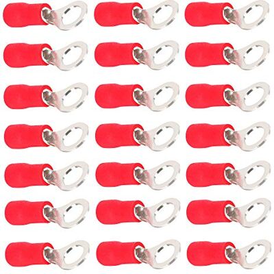 Mintice 100 Rouge Anneau en cuivre connecteur Terminal isolé 16-22 GA Fil à sertir kit de câble à sertir électrique Outil Rapide M5 - Publicité Mintice 100 Rouge Anneau en cuivre connecteur Terminal isolé 16-22 GA Fil à sertir kit de câble à sertir électrique Outil Rapide M5 - Publicité