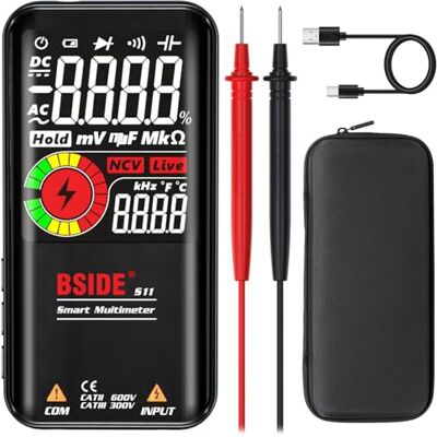 BSIDE Multimètre numérique EBTN LCD 3 résultats Affichage 9999 compts Plage automatique Ohmmètre Capacité Ohm Hz Diode Cycle de service Testeur de tension avec batterie rechargeable - Publicité BSIDE Multimètre numérique EBTN LCD 3 résultats Affichage 9999 compts Plage automatique Ohmmètre Capacité Ohm Hz Diode Cycle de service Testeur de tension avec batterie rechargeable - Publicité