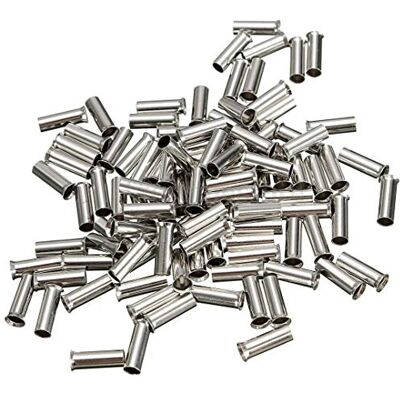 ChiliTec Lot de 100 embouts de câble nus 1,50 mm² 8 mm de long non isolés à sertir Argenté/cuivre - Publicité ChiliTec Lot de 100 embouts de câble nus 1,50 mm² 8 mm de long non isolés à sertir Argenté/cuivre - Publicité