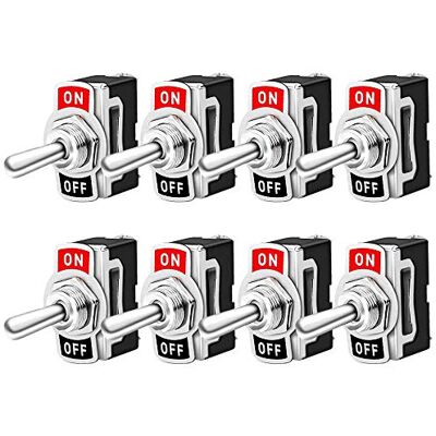 QitinDasen FULARR 8Pcs Professionnel Voiture Commutateur à Levier, ON-OFF 2 Positions 2 Broches SPST Métal Interrupteur Bascule, pour Bateau Auto Camion –– 10A 125VAC / 6A 250VAC - Publicité QitinDasen FULARR 8Pcs Professionnel Voiture Commutateur à Levier, ON-OFF 2 Positions 2 Broches SPST Métal Interrupteur Bascule, pour Bateau Auto Camion –– 10A 125VAC / 6A 250VAC - Publicité