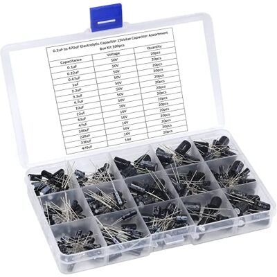 ARCELI Kit de condensateur électrolytique 300pcs 15Value - Publicité ARCELI Kit de condensateur électrolytique 300pcs 15Value - Publicité