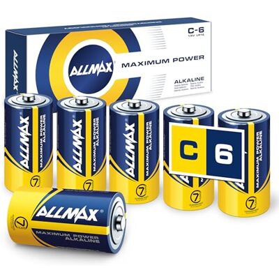 ALLMAX BATTERY Piles Alcalines Allmax C Baby (LR14) à Puissance maximale (6 pièces) – Durée de Vie Ultra Longue : 7 Ans, étanche, adaptée aux appareils – alimentée par la Technologie EnergyCircle (1,5 Volt). Publicité ALLMAX BATTERY Piles Alcalines Allmax C Baby (LR14) à Puissance maximale (6 pièces) – Durée de Vie Ultra Longue : 7 Ans, étanche, adaptée aux appareils – alimentée par la Technologie EnergyCircle (1,5 Volt). Publicité