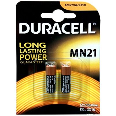 Duracell Lot de 10 piles alcalines 12 V MN21 - Publicité Duracell Lot de 10 piles alcalines 12 V MN21 - Publicité