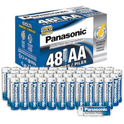 Panasonic Energy Corporation LR6XE/48PC Platinum Power AA Lot de 48 Piles alcalines - Publicité Panasonic Energy Corporation LR6XE/48PC Platinum Power AA Lot de 48 Piles alcalines - Publicité