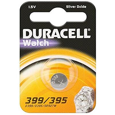 Duracell Lot de 2 Blisters de 1 Pile oxyde argent spéciale montres "Watch" 399/395 SR57 - Publicité Duracell Lot de 2 Blisters de 1 Pile oxyde argent spéciale montres "Watch" 399/395 SR57 - Publicité