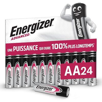 Energizer Advanced Piles AA (Lot de 24) Mignon LR6 Alcaline 1,5 V Haute Performance Télécommandes, Jouets et Électroniques Made in EU Emballage 0% Plastique Conservation 10 Ans - Publicité Energizer Advanced Piles AA (Lot de 24) Mignon LR6 Alcaline 1,5 V Haute Performance Télécommandes, Jouets et Électroniques Made in EU Emballage 0% Plastique Conservation 10 Ans - Publicité