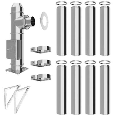 Schornstein-es Conduit de cheminée en inox Conduit isolé Kit complet Conduit double paroi Distance au mur 50 mm (Ø 180 mm, longueur 9,2 m) - Publicité Schornstein-es Conduit de cheminée en inox Conduit isolé Kit complet Conduit double paroi Distance au mur 50 mm (Ø 180 mm, longueur 9,2 m) - Publicité