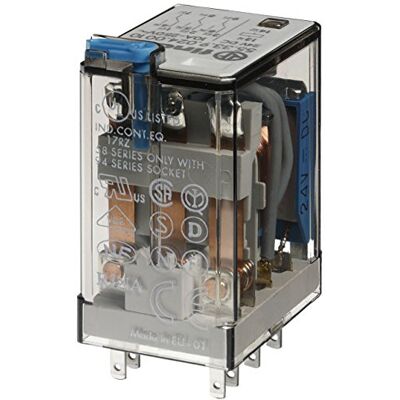 Finder 553290120094PAS Relais embrochable 2RT 10 A 12 VDC Bouton test/Indicateur mécanique/LED/Diode - Publicité Finder 553290120094PAS Relais embrochable 2RT 10 A 12 VDC Bouton test/Indicateur mécanique/LED/Diode - Publicité