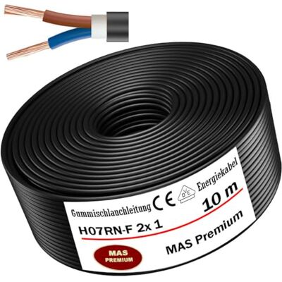 MAS Premium 5-500m Câble en caoutchouc Energiekabel Câble de chantier H07RN-F 1x 1,5, 4, 6, 10, 16, 25, 35, 50 et 2x1 Flexible pour appareils lourds (H07RN-F 2x1 mm², 10m) - Publicité MAS Premium 5-500m Câble en caoutchouc Energiekabel Câble de chantier H07RN-F 1x 1,5, 4, 6, 10, 16, 25, 35, 50 et 2x1 Flexible pour appareils lourds (H07RN-F 2x1 mm², 10m) - Publicité