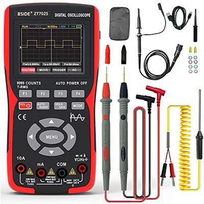 BSIDE Oscilloscope portable Multimètre numérique rechargeable 9999 points Avec écran couleur pour mesure automatique - Publicité BSIDE Oscilloscope portable Multimètre numérique rechargeable 9999 points Avec écran couleur pour mesure automatique - Publicité