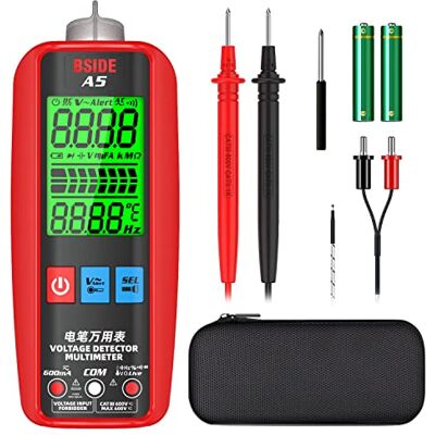 BSIDE A5 Multimètre Numérique Intelligent Testeur de Courant Automatique Grand Écran Voltmètre Multifonction avec NCV VFD Teseur de Tension Résistance Capacité Fréquence Continuité Diode Température - Publicité BSIDE A5 Multimètre Numérique Intelligent Testeur de Courant Automatique Grand Écran Voltmètre Multifonction avec NCV VFD Teseur de Tension Résistance Capacité Fréquence Continuité Diode Température - Publicité