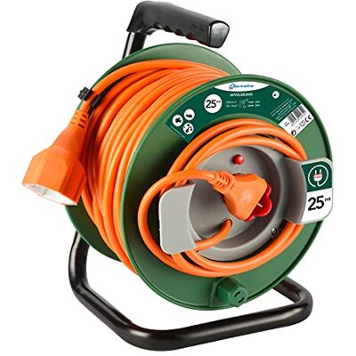 Electraline 49232 Kabeltrommel mit Stecker Universal passend für Geräte von Gartenarbeit, Thermoschutz, 25 mt., Kabelquerschnitt 3 G1,5 mm² - Publicité Electraline 49232 Kabeltrommel mit Stecker Universal passend für Geräte von Gartenarbeit, Thermoschutz, 25 mt., Kabelquerschnitt 3 G1,5 mm² - Publicité