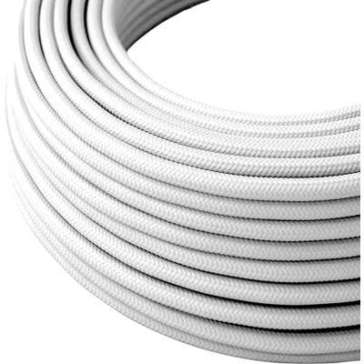 LEDSone Câble tressé de 10 mètres, câble électrique à 2 conducteurs, câble flexible tressé vintage, fil électrique rond en tissu pour lampes DIY, suspensions industrielles (BLANC 1 m) - Publicité LEDSone Câble tressé de 10 mètres, câble électrique à 2 conducteurs, câble flexible tressé vintage, fil électrique rond en tissu pour lampes DIY, suspensions industrielles (BLANC 1 m) - Publicité