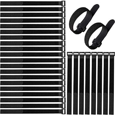 Aiqeer 30 Pièces 30 cm Sangles de Câble Noir, Attaches de Câble Réutilisables, Sangles Serre-Câbles, Sangles de Fixation à Crochet et Boucle, pour La Gestion des Câbles - Publicité Aiqeer 30 Pièces 30 cm Sangles de Câble Noir, Attaches de Câble Réutilisables, Sangles Serre-Câbles, Sangles de Fixation à Crochet et Boucle, pour La Gestion des Câbles - Publicité