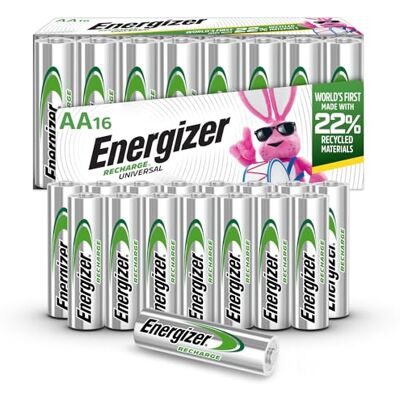 Energizer Lot de 16 Piles AA Rechargeables Pré-chargées 1,2 V NIMH 2 000 mAh 16 Count - Publicité Energizer Lot de 16 Piles AA Rechargeables Pré-chargées 1,2 V NIMH 2 000 mAh 16 Count - Publicité