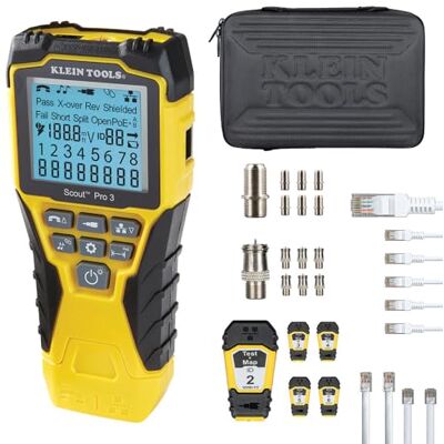 KLEIN TOOLS VDV501-853 Testeur De Cables Scout Pro 3 Test + Map Avec Remotes Test Et Mesure Voix Donnees Et Video Mesure Longueur Jusqu A 610 M LCD Retroeclaire - Publicité KLEIN TOOLS VDV501-853 Testeur De Cables Scout Pro 3 Test + Map Avec Remotes Test Et Mesure Voix Donnees Et Video Mesure Longueur Jusqu A 610 M LCD Retroeclaire - Publicité