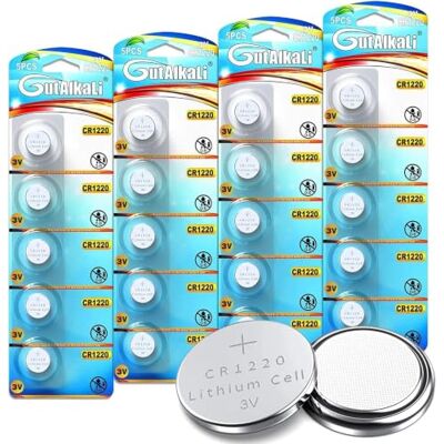 GutAlkaLi JZHUAZ Lot de 20 Piles Bouton au Lithium CR1220 3 V - Publicité GutAlkaLi JZHUAZ Lot de 20 Piles Bouton au Lithium CR1220 3 V - Publicité