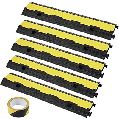 VEVOR Rampe Protection Câble 2 Canaux 5PCS Passage Câble Sol Caoutchouc Capacité 5443 kg/Axe Passe Câble Ralentisseur Modulaire Couvercle Rabattable Ruban Avertissement 15 m pour Intérieur Extérieur - Publicité VEVOR Rampe Protection Câble 2 Canaux 5PCS Passage Câble Sol Caoutchouc Capacité 5443 kg/Axe Passe Câble Ralentisseur Modulaire Couvercle Rabattable Ruban Avertissement 15 m pour Intérieur Extérieur - Publicité