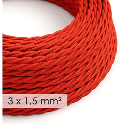 Creative Cables L'Original câble électrique à large section 3x1,50 mm² recouvert en tissu (5 m, Rouge TM09) Tressé, effet soie Idéal pour les installations visibles Sécurité certifiée - Publicité Creative Cables L'Original câble électrique à large section 3x1,50 mm² recouvert en tissu (5 m, Rouge TM09) Tressé, effet soie Idéal pour les installations visibles Sécurité certifiée - Publicité