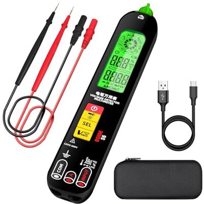 BSIDE S6 Testeur de Tension Rechargeable Détecteur de Courant Électrique avec Triple Affichage VFD Ampèremètre Capacimètre Stylo Multimètre Automatique pour Courant/Tension AC DC Ohm Hz Continuité - Publicité BSIDE S6 Testeur de Tension Rechargeable Détecteur de Courant Électrique avec Triple Affichage VFD Ampèremètre Capacimètre Stylo Multimètre Automatique pour Courant/Tension AC DC Ohm Hz Continuité - Publicité