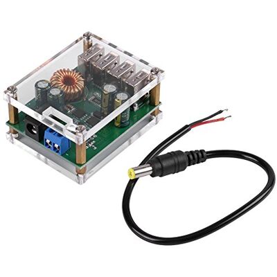 Walfront DC-DC Module d'Alimentation Convertisseur Abaisseur Transformateur de Tension Entrée 7-60V Sortie 5V 5A avec 4 Ports USB - Publicité Walfront DC-DC Module d'Alimentation Convertisseur Abaisseur Transformateur de Tension Entrée 7-60V Sortie 5V 5A avec 4 Ports USB - Publicité