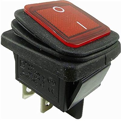 ChiliTec Interrupteur à bascule étanche à 2 pôles (4 broches) ON-OFF 250 V 16 A, rouge éclairé (1) - Publicité ChiliTec Interrupteur à bascule étanche à 2 pôles (4 broches) ON-OFF 250 V 16 A, rouge éclairé (1) - Publicité