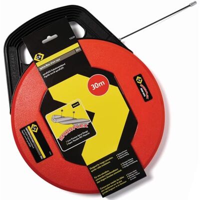 C.K Spira-Flex Super Flexible 30m Tire Fil Electrique Kit Rétractable, 4mm Ø Aiguille Tire Fils Electricien, Baguette Tire Cable Rod Electrique, Baguettes Passe Cable, Câble de Fil Tirant, CK T5530 - Publicité C.K Spira-Flex Super Flexible 30m Tire Fil Electrique Kit Rétractable, 4mm Ø Aiguille Tire Fils Electricien, Baguette Tire Cable Rod Electrique, Baguettes Passe Cable, Câble de Fil Tirant, CK T5530 - Publicité