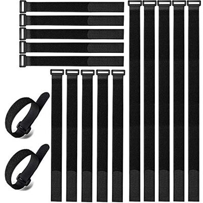 Aiqeer 40 Pièces Set de Sangles de Câble Noir, Attaches de Câble Réutilisables, Sangles Serre-Câbles, Sangles de Fixation à Crochet et Boucle, pour La Gestion des Câbles (20 cm, 30 cm, 40 cm) - Publicité Aiqeer 40 Pièces Set de Sangles de Câble Noir, Attaches de Câble Réutilisables, Sangles Serre-Câbles, Sangles de Fixation à Crochet et Boucle, pour La Gestion des Câbles (20 cm, 30 cm, 40 cm) - Publicité