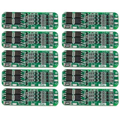 Wanjorlay 10 PièCes 3S 20A 18650 Module de Chargeur de Batterie au Lithium Carte de Protection PCB 11.1V 12V 12.6V Module - Publicité Wanjorlay 10 PièCes 3S 20A 18650 Module de Chargeur de Batterie au Lithium Carte de Protection PCB 11.1V 12V 12.6V Module - Publicité