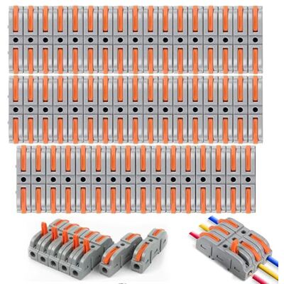 ZOVRIXIA Raccords rapides pour câbles, Connecteur Electrique Avec Levier, 100 PCS Bornes De Connexion Automatique, Connecteurs de Fils Électriques 1-Fil 2-Entrées Combiné Bornier Electrique - Publicité ZOVRIXIA Raccords rapides pour câbles, Connecteur Electrique Avec Levier, 100 PCS Bornes De Connexion Automatique, Connecteurs de Fils Électriques 1-Fil 2-Entrées Combiné Bornier Electrique - Publicité