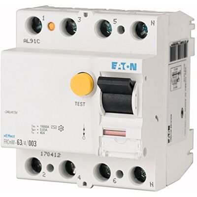 Eaton 170429 Disjoncteur différentiel, 100 A, 4P, 500 mA de type AC - Publicité Eaton 170429 Disjoncteur différentiel, 100 A, 4P, 500 mA de type AC - Publicité