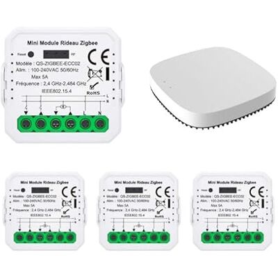 Module Interrupteur Zigbee Silamp - 4 pièces + Passerelle - Publicité Module Interrupteur Zigbee Silamp - 4 pièces + Passerelle - Publicité
