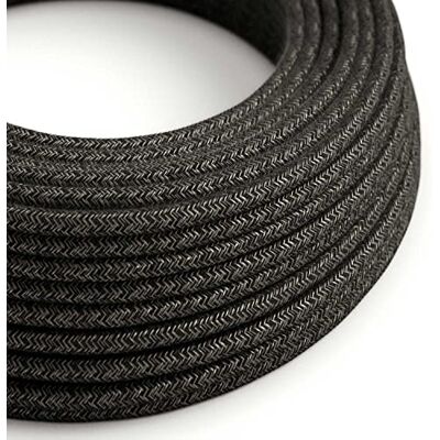 Creative Fil Électrique Rond Gaine De Lin De Couleur Naturel Anthracite RN03-5 Mètres, 2x0.75 - Publicité Creative Fil Électrique Rond Gaine De Lin De Couleur Naturel Anthracite RN03-5 Mètres, 2x0.75 - Publicité