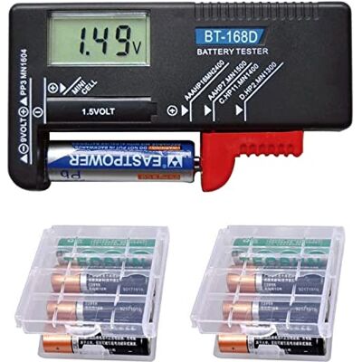 GTIWUNG Testeur de Piles, Testeur de Tension de Batterie Universel pour Piles AA/AAA/C/D-1.5V, PP3-9V et Piles Bouton, BT-168D Testeur de Batterie LCD Numérique, Fonctionne sans Pile - Publicité GTIWUNG Testeur de Piles, Testeur de Tension de Batterie Universel pour Piles AA/AAA/C/D-1.5V, PP3-9V et Piles Bouton, BT-168D Testeur de Batterie LCD Numérique, Fonctionne sans Pile - Publicité