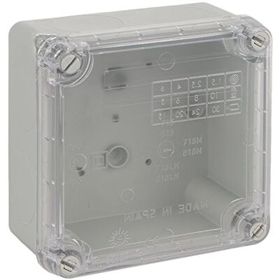 solera Boîtier étanche sans membranes IP65 IK07. 100 x 100 x 55 mm. Vis 1/4 de tour. Gris - Publicité solera Boîtier étanche sans membranes IP65 IK07. 100 x 100 x 55 mm. Vis 1/4 de tour. Gris - Publicité