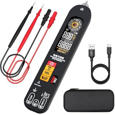 BSIDE S6X Multimètre Numérique Rechargeable Stylo Détecteur de Tension avec Écran ID Couleur Testeur Automatique de Courant Tension Ohm et Continuité Testeur de Capacité Diode VFD Hz Câble Électrique - Publicité BSIDE S6X Multimètre Numérique Rechargeable Stylo Détecteur de Tension avec Écran ID Couleur Testeur Automatique de Courant Tension Ohm et Continuité Testeur de Capacité Diode VFD Hz Câble Électrique - Publicité