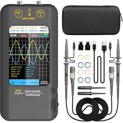 BSIDE Oscilloscope Numérique Portable 2 Canaux 50MHz Oscilloscope Portable à Écran Tactile Angle de Vue Complet 3,98 Pouces Oscilloscope Générateur de Signal Rechargeable pour Automobile Électronique - Publicité BSIDE Oscilloscope Numérique Portable 2 Canaux 50MHz Oscilloscope Portable à Écran Tactile Angle de Vue Complet 3,98 Pouces Oscilloscope Générateur de Signal Rechargeable pour Automobile Électronique - Publicité