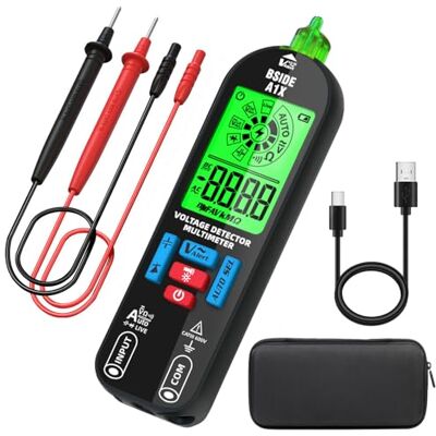 BSIDE A1X Multimètre Numérique Rechargeable Mini Détecteur de Tension Sans Contact avec Écran ID Testeur Automatique de Tension Continuité et Résistance Testeur Capacité Diode Voltmètre avec Étui - Publicité BSIDE A1X Multimètre Numérique Rechargeable Mini Détecteur de Tension Sans Contact avec Écran ID Testeur Automatique de Tension Continuité et Résistance Testeur Capacité Diode Voltmètre avec Étui - Publicité
