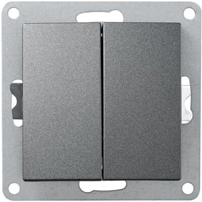 MC POWER Bouton double Flair Bouton-poussoir double à encastrer 10A, 250V, marche/arrêt, avec borne à vis, anthracite gris foncé mat - Publicité MC POWER Bouton double Flair Bouton-poussoir double à encastrer 10A, 250V, marche/arrêt, avec borne à vis, anthracite gris foncé mat - Publicité