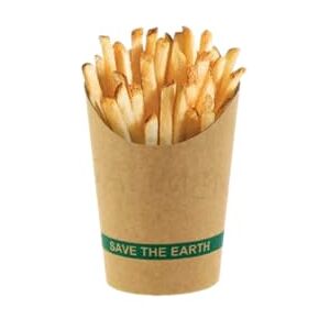 ADISERVE 1000 Pièces Cornet de Frites, Emballage Wrap, Pot Pop-Corn en Carton Kraft pour la Vente à Emporter (250 gr) - Publicité