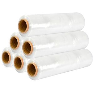 CORIBI Lot de 6 rouleaux de film étirable transparent 23 microns 500mm 1,8 kg film pour palettes emballage étirable rouleau de plastique extensible plastique emballage déménagement - Publicité CORIBI Lot de 6 rouleaux de film étirable transparent 23 microns 500mm 1,8 kg film pour palettes emballage étirable rouleau de plastique extensible plastique emballage déménagement - Publicité