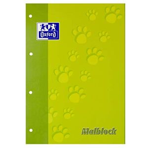 Oxford Lot de 5  400073853 école Bloc de papier A4 avec 100 Feuilles linéature blanches, perforées 90 g/m² Vert clair Bloc de papier bloc scolaire bloc de dessin - Publicité